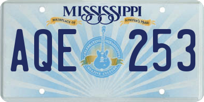 MS license plate AQE253
