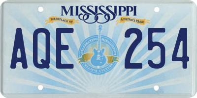 MS license plate AQE254