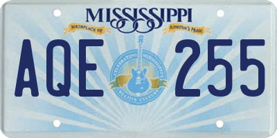 MS license plate AQE255
