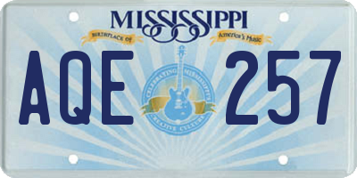 MS license plate AQE257