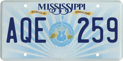 MS license plate AQE259