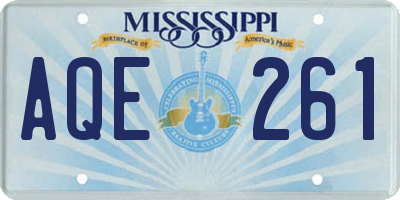 MS license plate AQE261