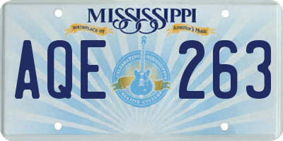 MS license plate AQE263