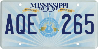 MS license plate AQE265