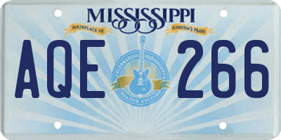 MS license plate AQE266