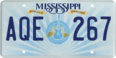 MS license plate AQE267