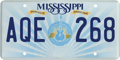 MS license plate AQE268