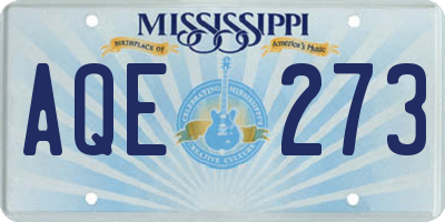 MS license plate AQE273