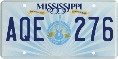 MS license plate AQE276