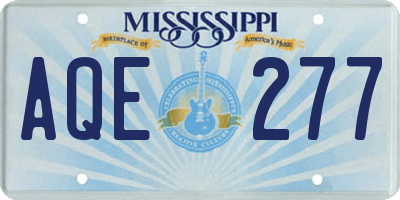 MS license plate AQE277