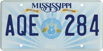MS license plate AQE284