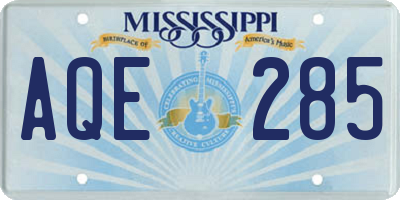 MS license plate AQE285