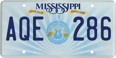 MS license plate AQE286