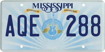 MS license plate AQE288