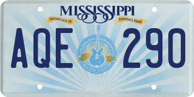 MS license plate AQE290