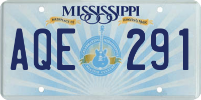 MS license plate AQE291