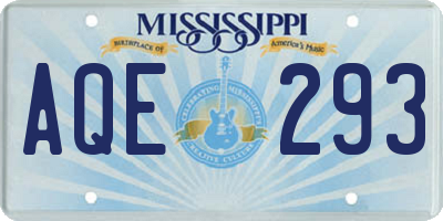 MS license plate AQE293