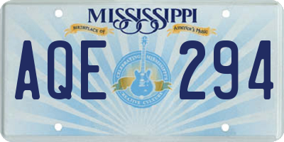 MS license plate AQE294