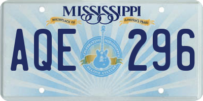 MS license plate AQE296