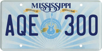 MS license plate AQE300