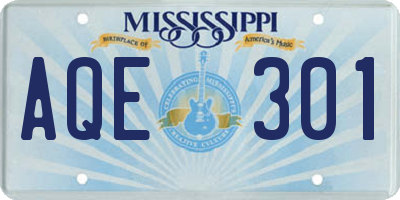 MS license plate AQE301