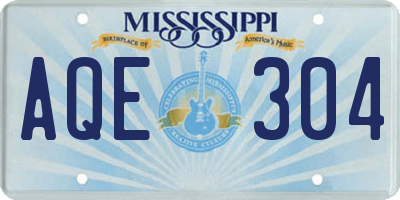 MS license plate AQE304