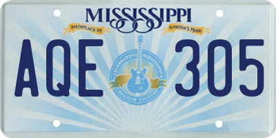 MS license plate AQE305