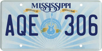 MS license plate AQE306