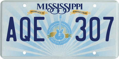 MS license plate AQE307