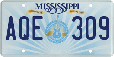 MS license plate AQE309