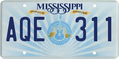 MS license plate AQE311