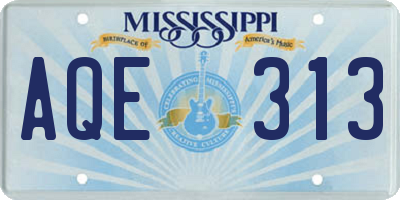 MS license plate AQE313