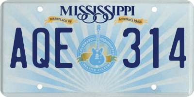 MS license plate AQE314