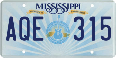 MS license plate AQE315