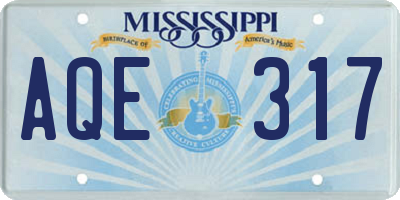 MS license plate AQE317