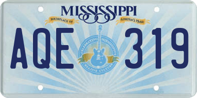 MS license plate AQE319