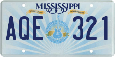 MS license plate AQE321