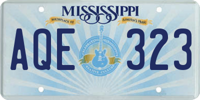 MS license plate AQE323