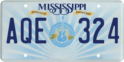 MS license plate AQE324