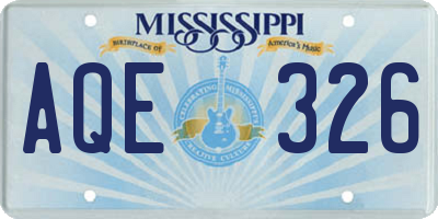 MS license plate AQE326