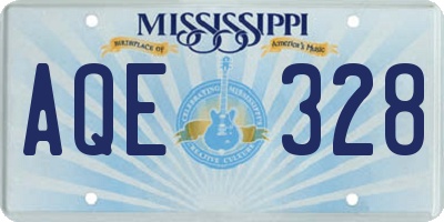MS license plate AQE328