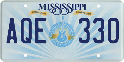 MS license plate AQE330