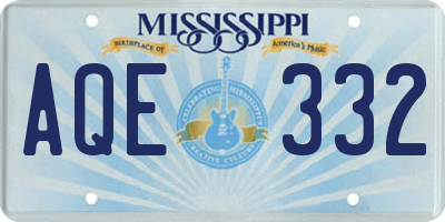 MS license plate AQE332