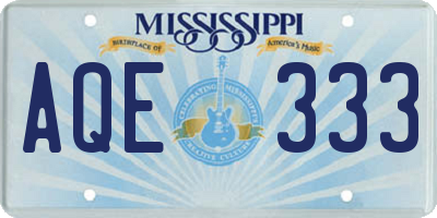 MS license plate AQE333