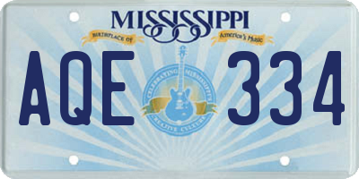 MS license plate AQE334