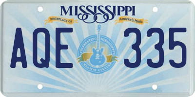 MS license plate AQE335