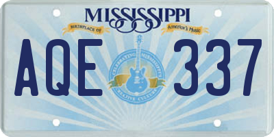 MS license plate AQE337