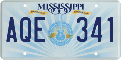 MS license plate AQE341