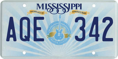MS license plate AQE342