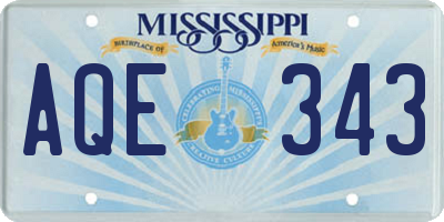 MS license plate AQE343